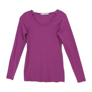 PERUVIAN CONNECTION Purple Long Sleeve Tee Top Pima Stretch EUC Size XS